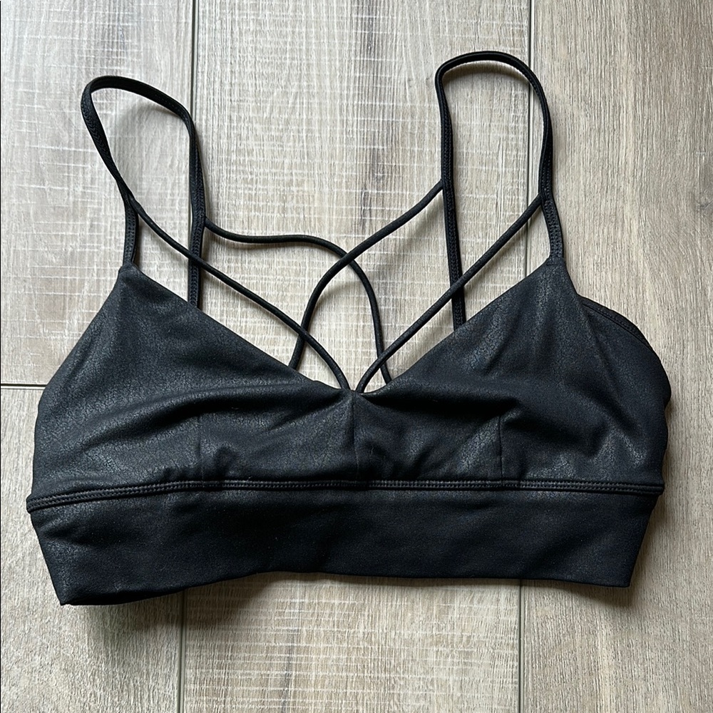 ALO Yoga Black Strappy Sports Bra